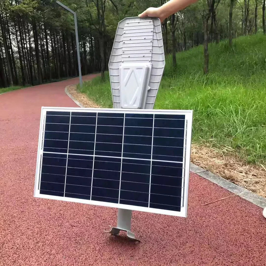 Lampa Solara Stradala LED 1200W Jortan - Panou Fotovoltaic Orientabil, Acumulator Lithium + Telecomanda, IP67