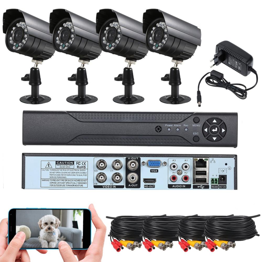 Sistem de Supraveghere Video Jortan, CCTV HDMI 4 Camere + Hard Disk 500GB