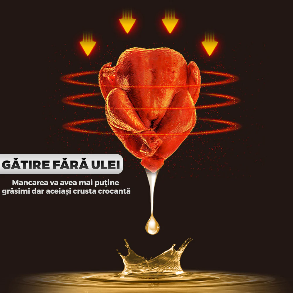 Friteuza Leihmann - Air Fryer Dublu - 3000W, Capacitate 10L - Smart Sensing, cu Cantarire Inteligenta + 100 Hartii Copt Cadou