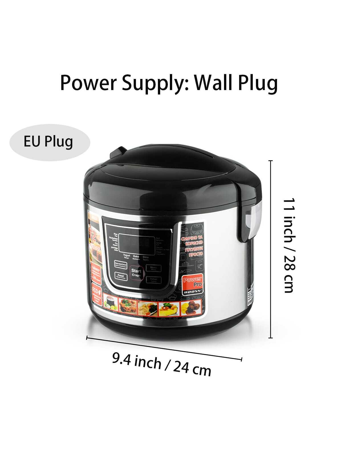 Oala Electrica RIF REFCO 900W, Multicooker sub Presiune, 6l, 11 Programe Automate, Otel Inox