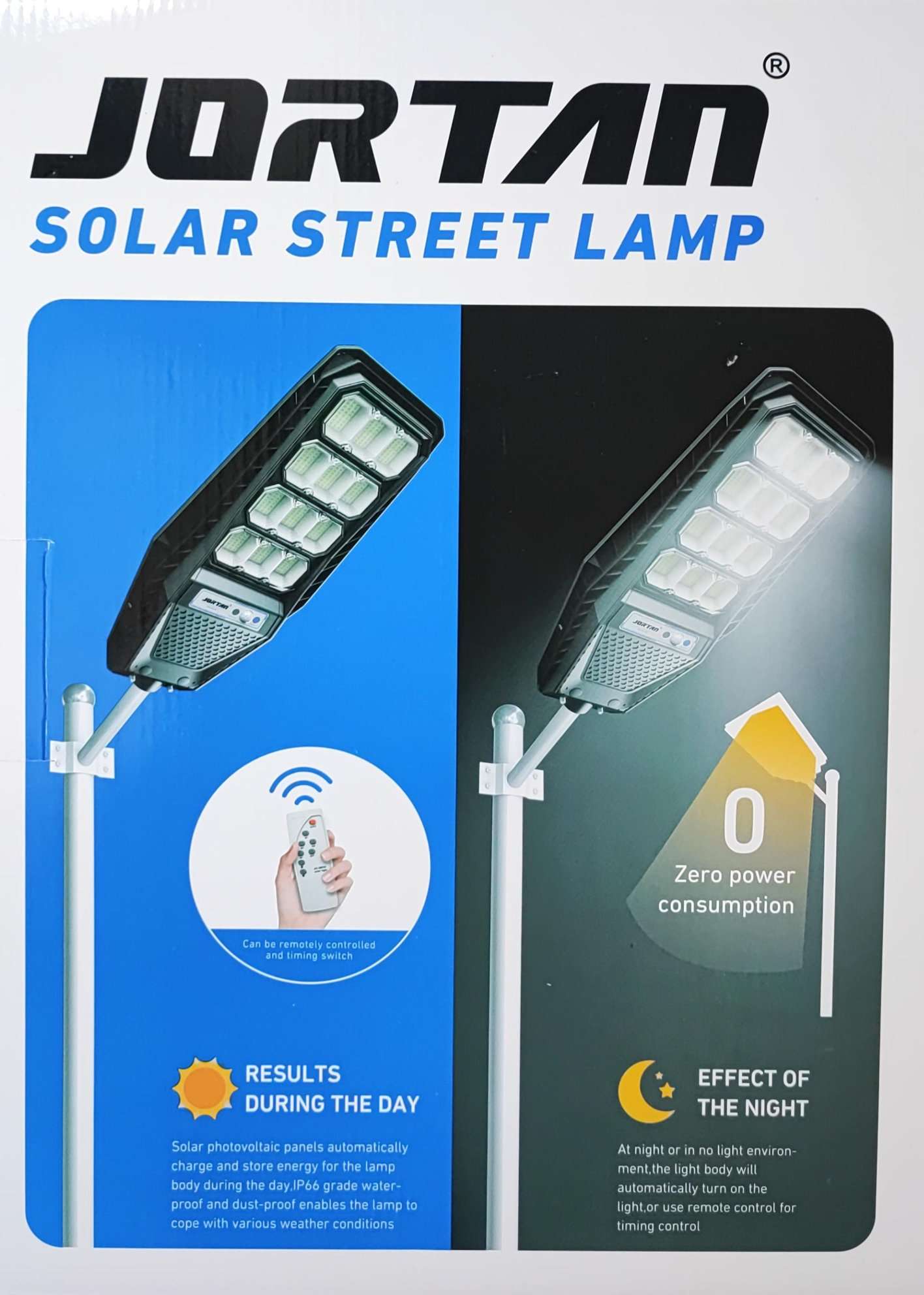 Lampa Solara Durabila Jortan 400W, Carcasa din Silicon - IP67, Picior Metalic inclus
