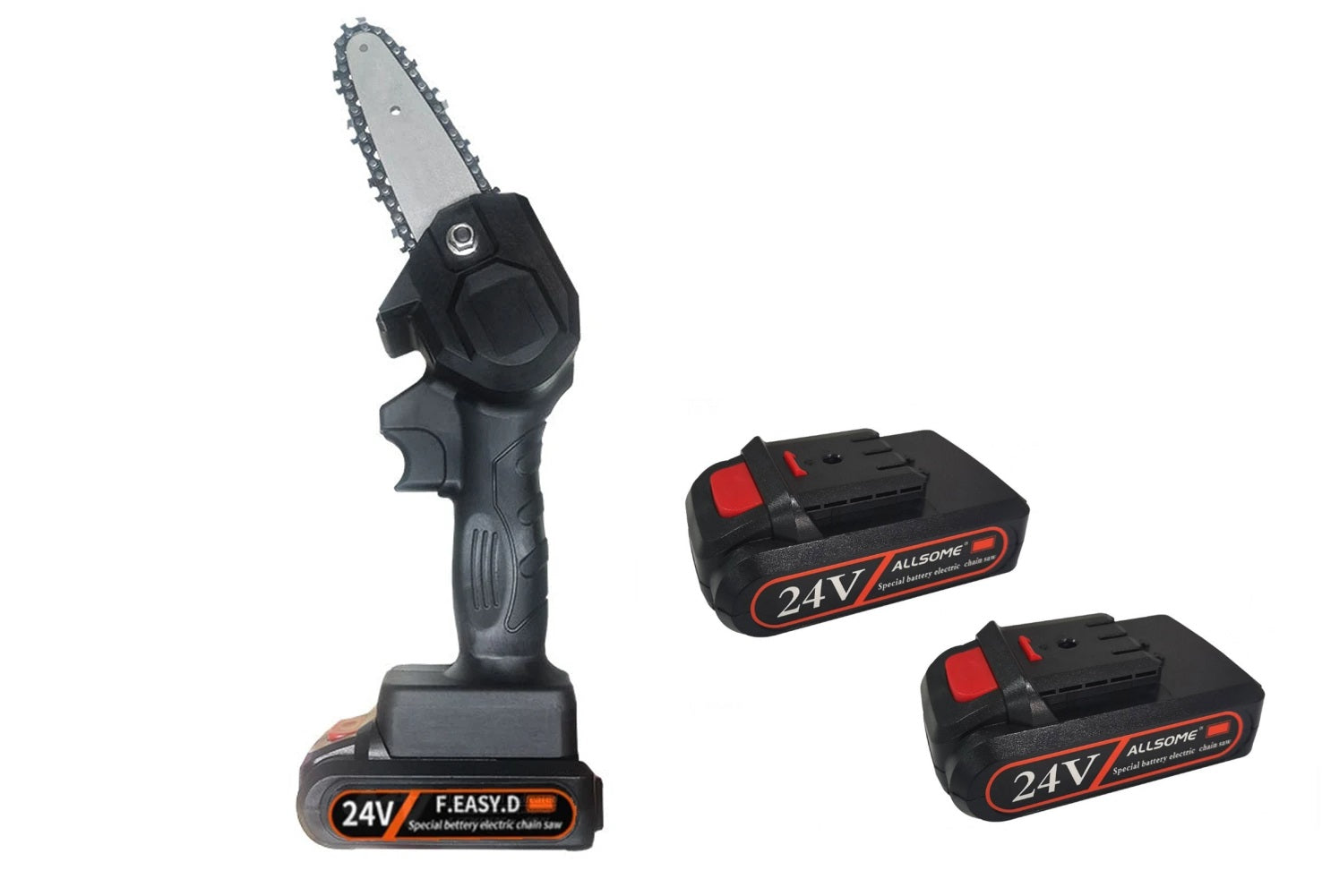 Drujba Electrica de 4 Inch, 48V cu 2 Acumulatori Li-ion 4500mAh, Viteza 2000RPM si Pila de Ascutire Inclusa