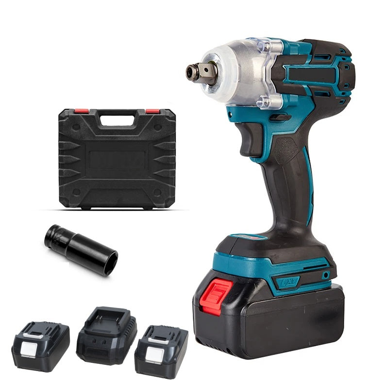 Cheie de Impact Dasgut, 1/2 Inch cu 2 Baterii 48V, 380 NM, Adaptor Makita si LED