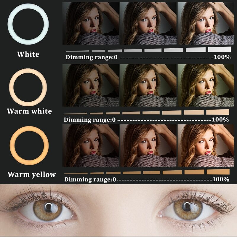 Lampa circulara 58CM, Ring Light model Studio, diametru + Stativ 210CM, 450 LED-uri