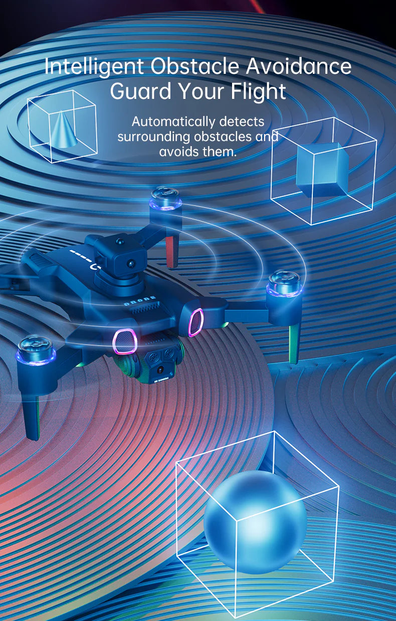 Drona JJRC H117 cu Lumini Schimbatoare, Pozitionare prin Flux Optic, Camera Duala HD, Control APP - 2 Baterii, Negru