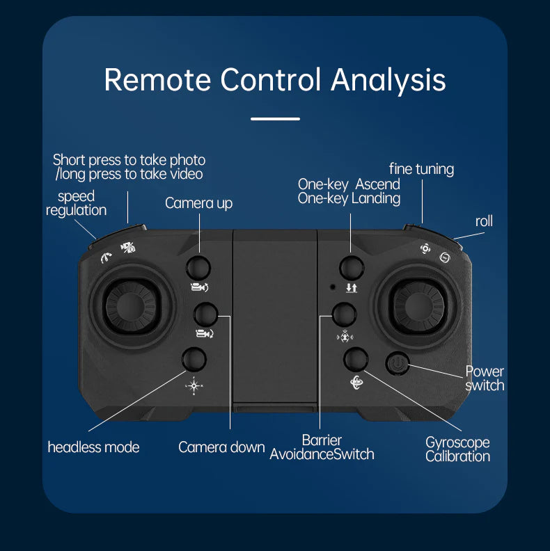 Drona JJRC H117 cu Lumini Schimbatoare, Pozitionare prin Flux Optic, Camera Duala HD, Control APP - 2 Baterii, Negru