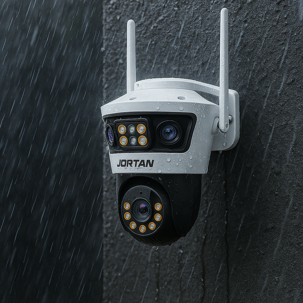 Camera Supraveghere WiFi/LAN, JORTAN 9MP, 3 Lentile, IP66, Detectie Umana