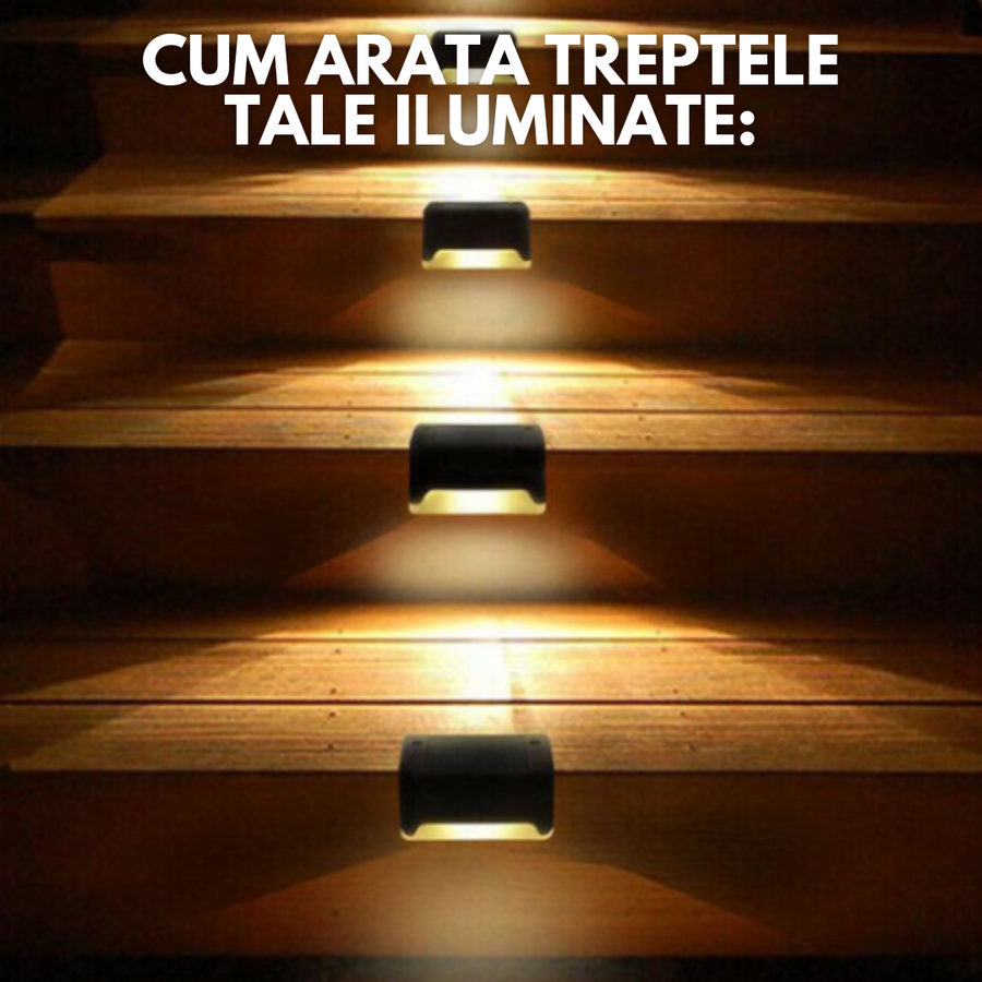Set 4x Lumini Solare LED pentru Trepte, Scari