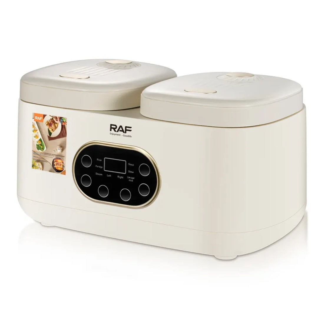 Rice Cooker Electric cu 2 Camere, Multifunctional, Gatit la Aburi, Ideal pentru Orez Pufos,