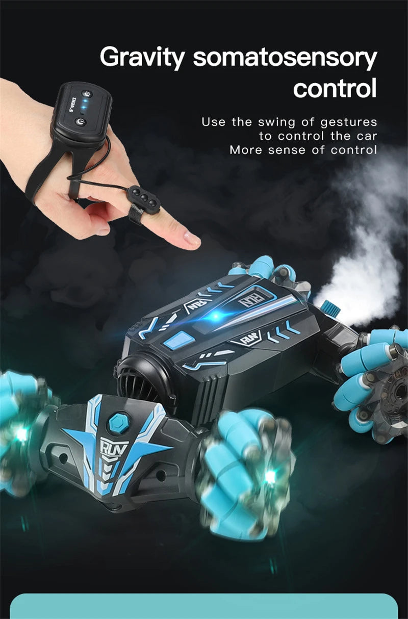 Masinuta RC Control Dual, prin Gesturi si Telecomanda, 30 km/h, Efecte de Lumini