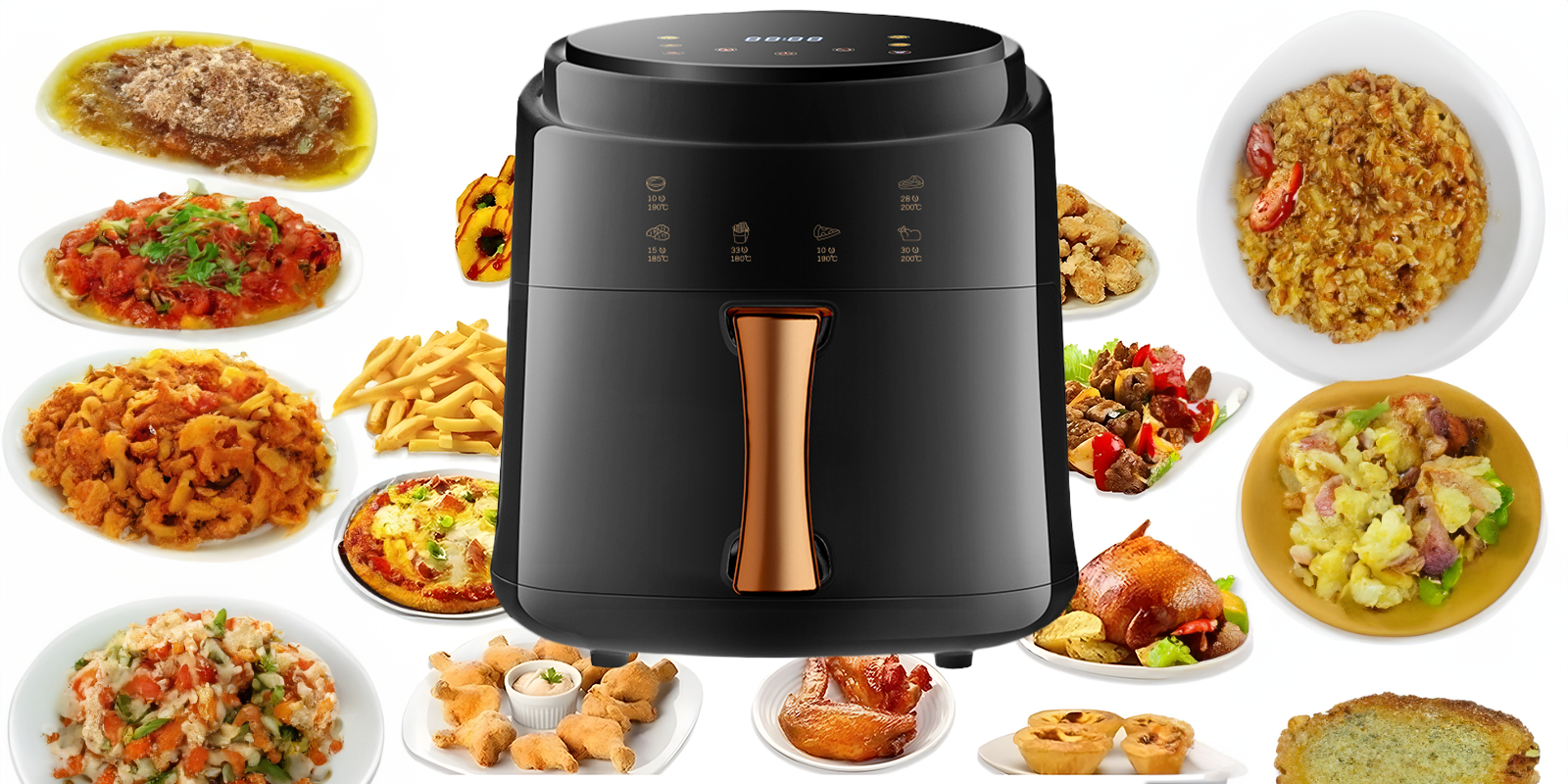 Friteuza cu Aer Cald Hoffmans - XL Air Fryer 7.5L, 2400W - Control Touch Screen
