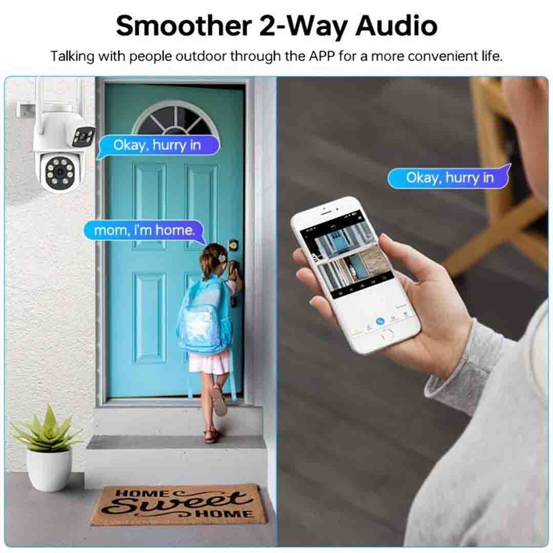 Camera Dubla Jortan Wireless/LAN 9697QJ, 6MP Total, Pan Tilt Zoom, Vizualizare Color Noaptea