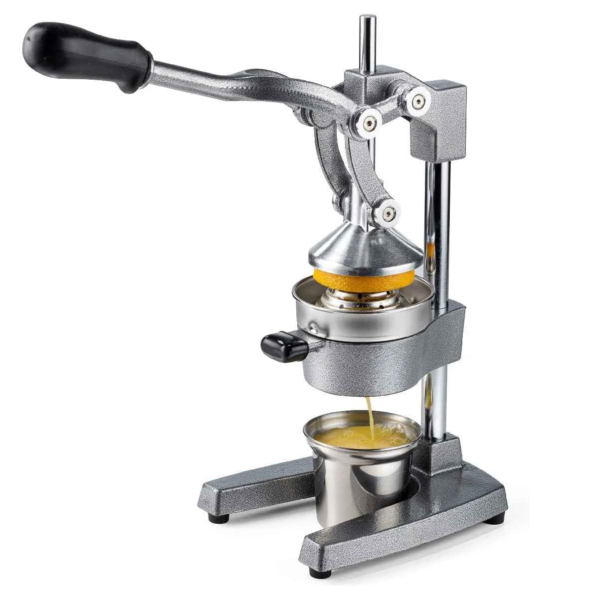 Storcator manual Tip Presa pentru Citrice, din inox, 37 cm, Filtru si Cana Detasabile