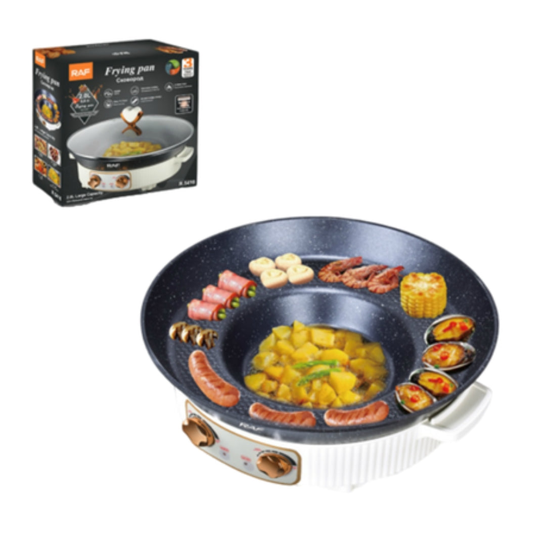 Tigaie Electrica Antiaderenta RAF, Functie de Mentinere Calda, 1600W, Gatit Versatil,