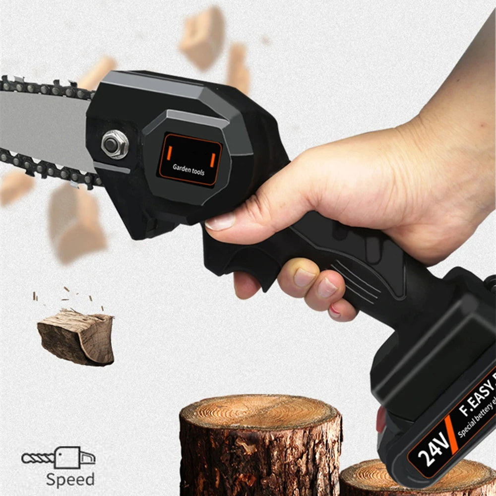 Drujba Electrica Reincarcabila de 4 Inch, 2000RPM, cu 2 Acumulatori 48V si Pila de Ascutit Inclusa