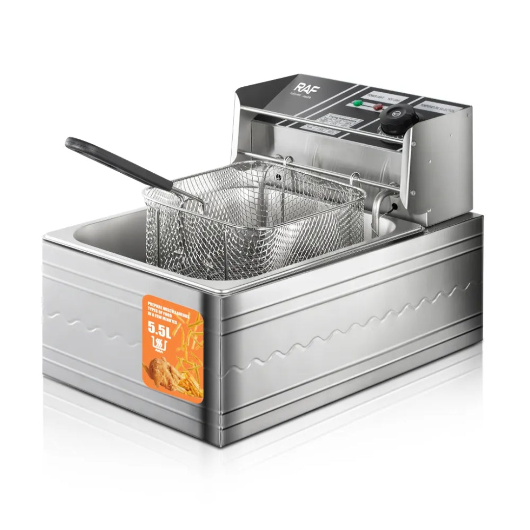 Friteuza Electrica RAF - 2500W, 6 litri din Inox - pentru uz Profesional sau Personal