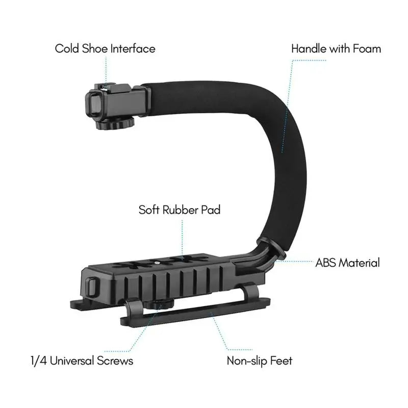 SET pentru Vlog-uri cu Microfon, Lampa LED, Suport Telefon/Camera, Trepied in forma de U