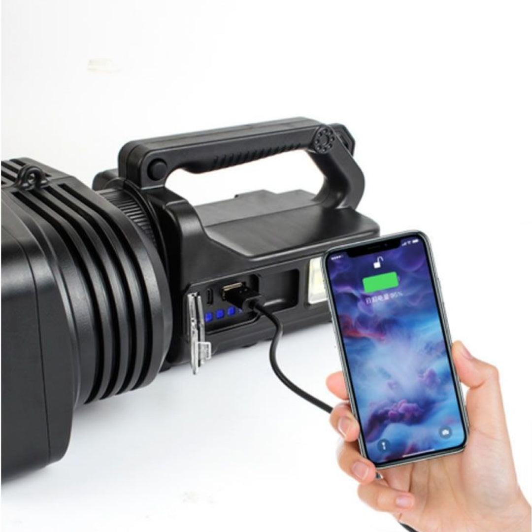 Lanterna tip Proiector Dublu, pentru Pescuit Nocturn, 7000mAh, Camping, Vanatoare, Port USB de Incarcare, IPX4