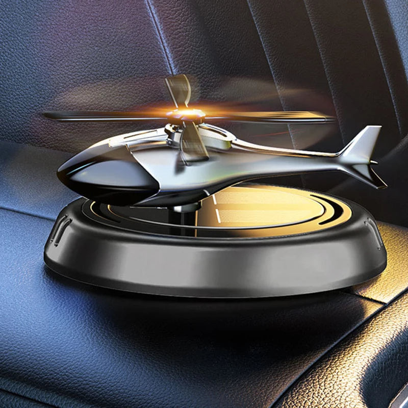 Odorizant Auto Cu Alimentare Solara, Baza Anti-derapanta, model Elicopter, Ulei Esential