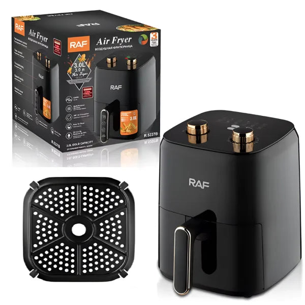 Air Fryer RAF 3L, 1500W, Gatit fara Ulei, Buton Mecanic, Control Termostat si Timer, Suprafata Antiaderenta