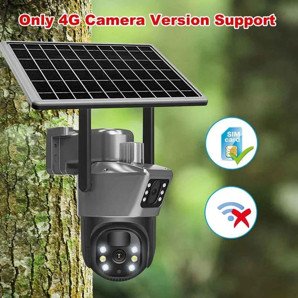 Camera Solara 4G Duala 6MP - cu Slot de Cartela SIM 4G, Viziune Nocturna, IP66 + Card 64GB