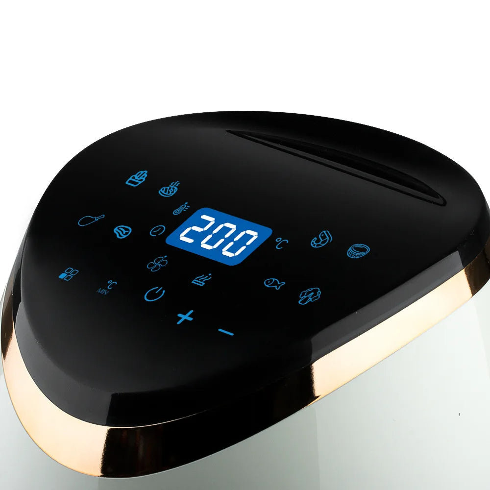 Friteuza Air Fryer RAF - Gatire fara Ulei, Capacitate 6lL, Display Touch Screen, 2400W, + SET 100 Hartii de Copt