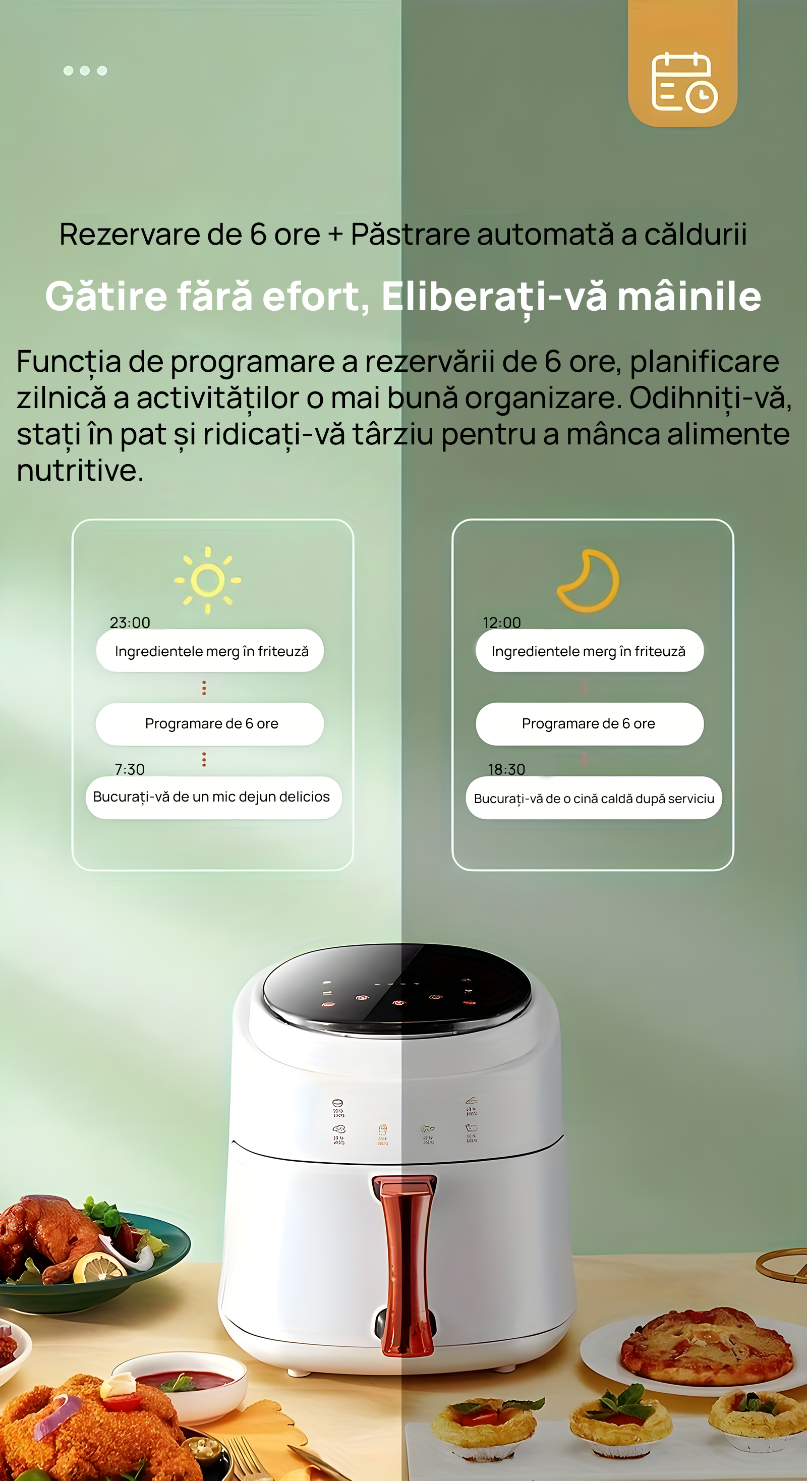 Friteuza cu Aer Cald Hoffmans - XL Air Fryer 7.5L, 2400W - Control Touch Screen