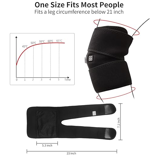 Genunchiera cu incalzire - Terapie Termica, 3 Reglaje LED de Temperatura, Portabil - Fara Baterie Externa