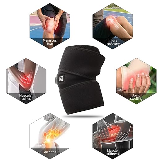 Genunchiera cu incalzire - Terapie Termica, 3 Reglaje LED de Temperatura, Portabil - Fara Baterie Externa