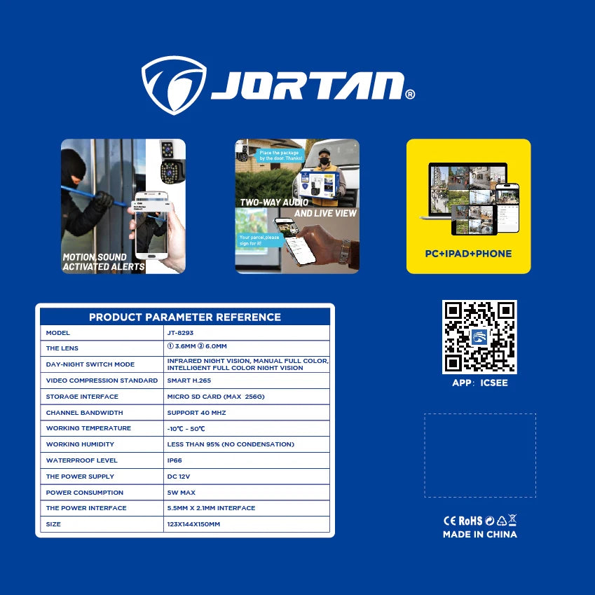 Set 4 Camere Duale Jortan - 6MP Full HD 4K, Tehnologie Avansata, WiFi-LAN