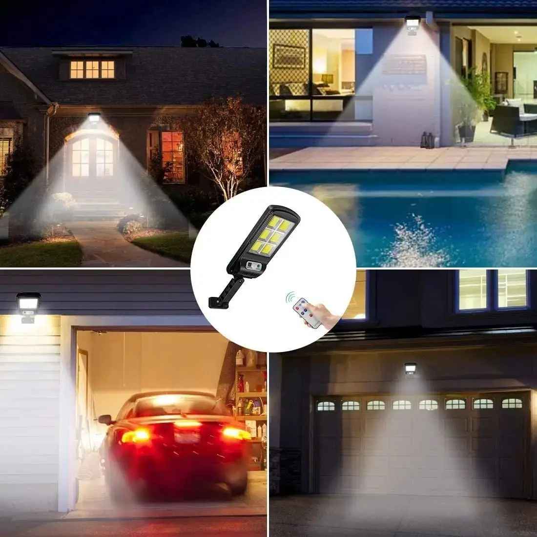 Set 5x Lampa Solara Jortan cu Senzor de Miscare - 8 Celule - 100W, 160 LED-uri COB