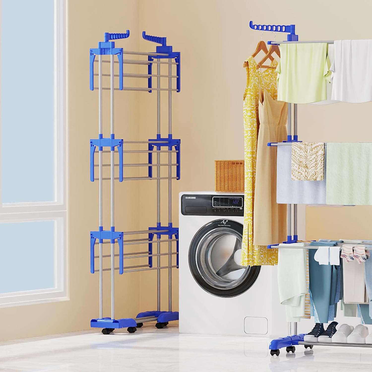 Uscator de Rufe Innotic – 4 Nivele, Aripi Laterale Reglabile si Baza Pliabila