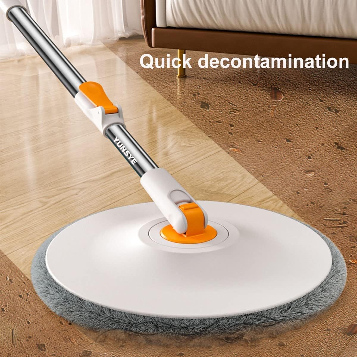 Mop Rotativ cu 2x Rezerve, Functie de Auto-Spalare, cu Robinet de golire + 2 Compartimente