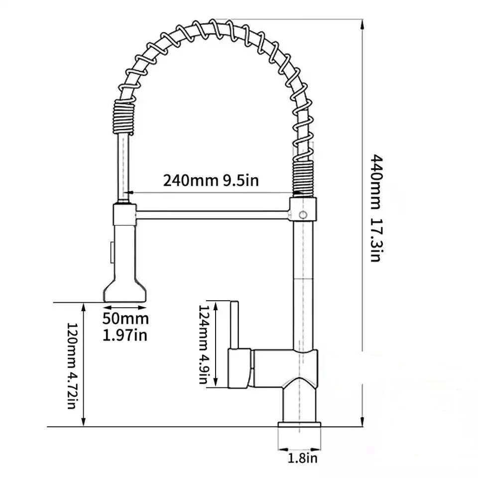 Baterie Chiuveta Flexibila, cu Pipa Inalta si Cartus Ceramic – 2 Functii de Dus