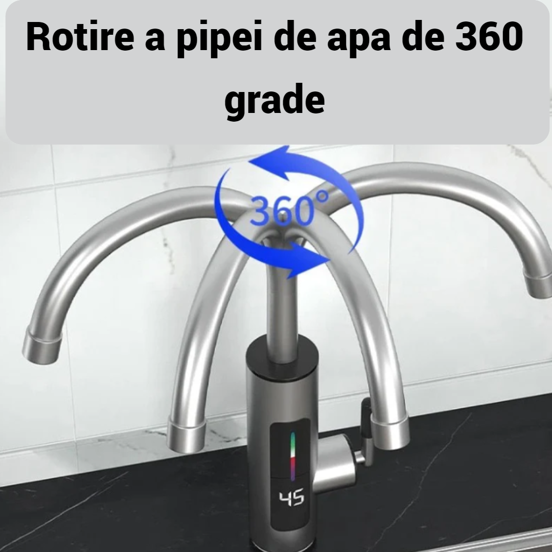 Robinet Instant Apa Calda, IPX4, 360° rotire 3000W, FutureKitchen,