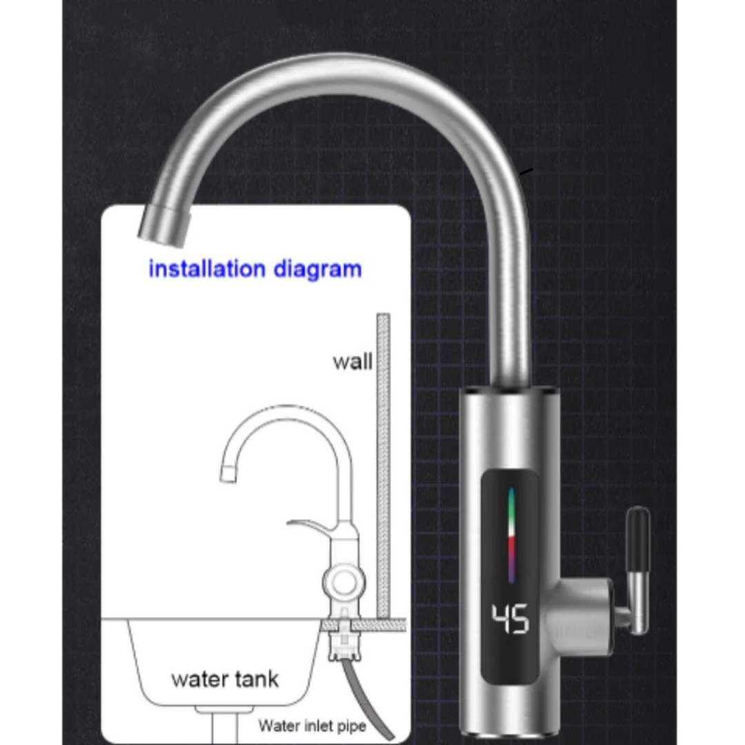 Robinet Instant Apa Calda, IPX4, 360° rotire 3000W, FutureKitchen,
