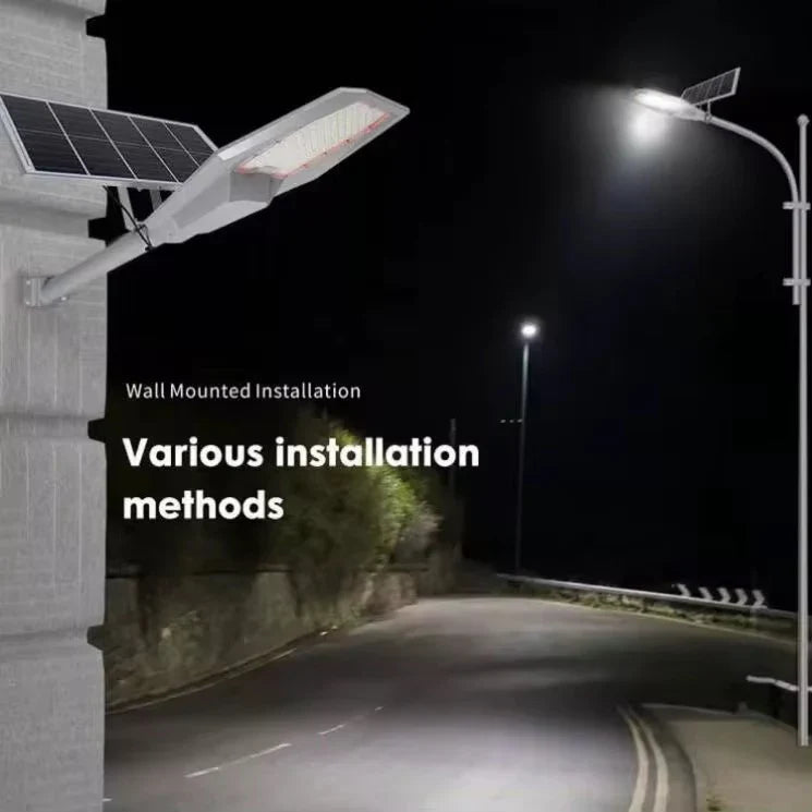 Lampa Solara Stradala LED 1200W Jortan - Panou Fotovoltaic Orientabil, Acumulator Lithium + Telecomanda, IP67