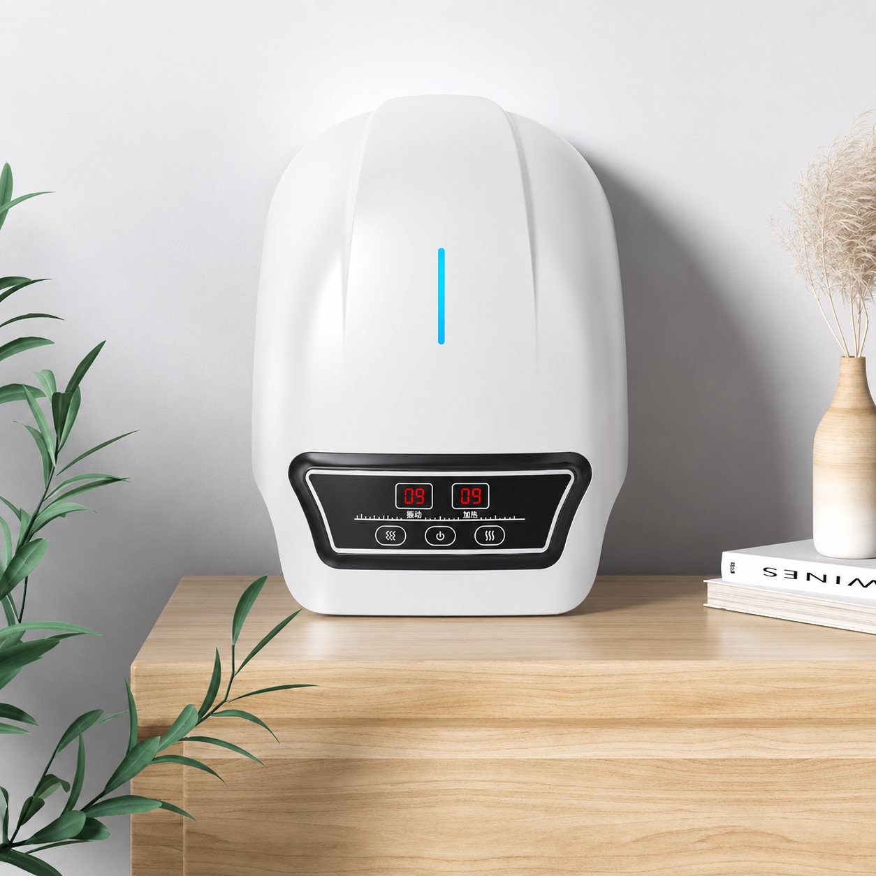 Dispozitiv Electric Masaj Genunchi 4-in-1 - Caldura, Vibratie, Terapie Magnetica + Infrarosu - Reglabil, Reincarcabil USB-C