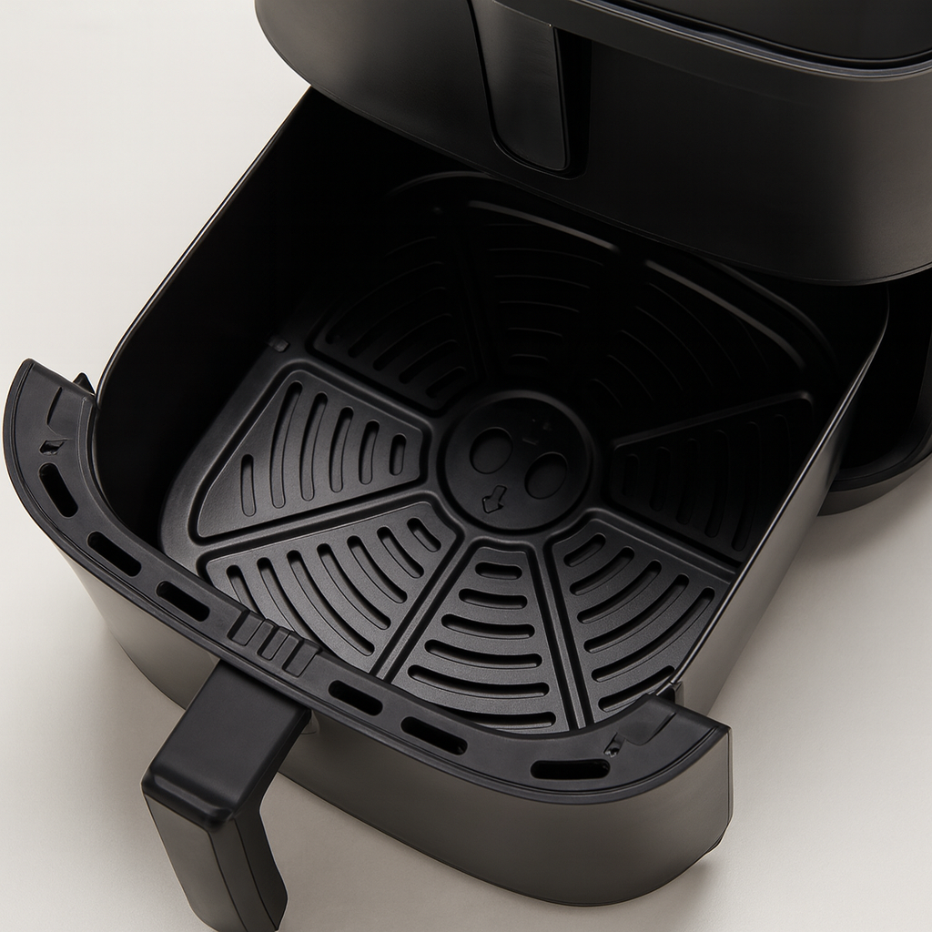 Friteuza cu Aer Cald 8L Hoffmans - 2400W, Panou Control LED, 10 Programe, cu Geam Transparent