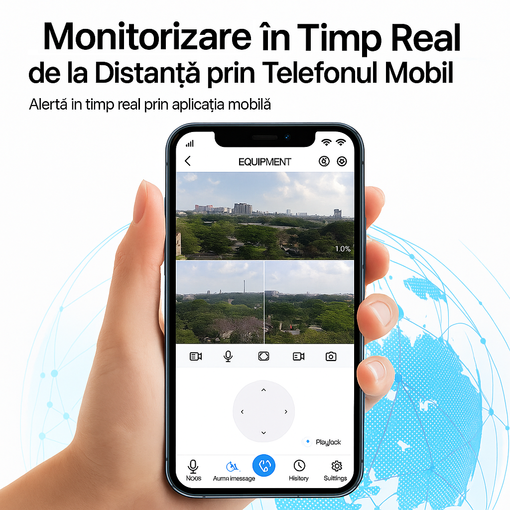 Lampa Stradala 450W cu Camera Tripla - V380Pro 12MP, Panou Solar, Slot SIM 4G, Card 32GB Inclus