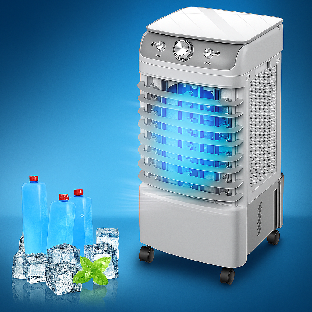 Aer Conditionat Portabil 50W, Rezervor 12L, Racire cu Apa si Gheata, 3 Trepte viteza, 220V