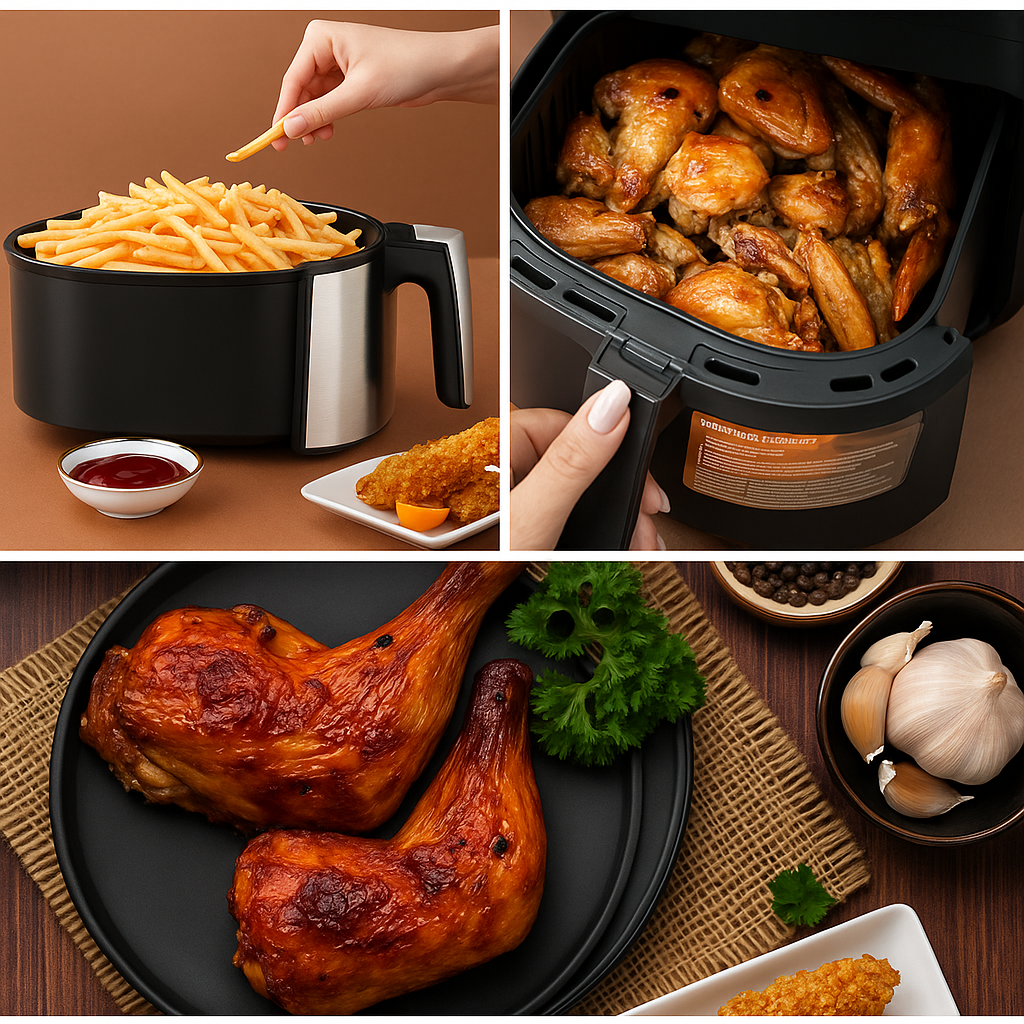 Air Fryer Hoffmans 12L, Putere 2400W, Temperatura 80-200°C, Panou de Control Digital