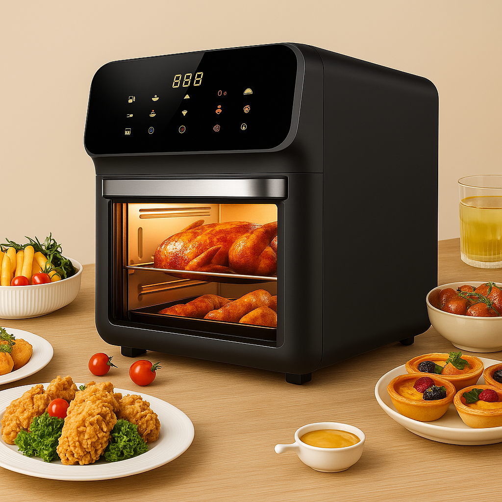 Friteuza cu Aer Cald, 12 Litri, 1350W, Gatire Fara Ulei, Display Digital LCD