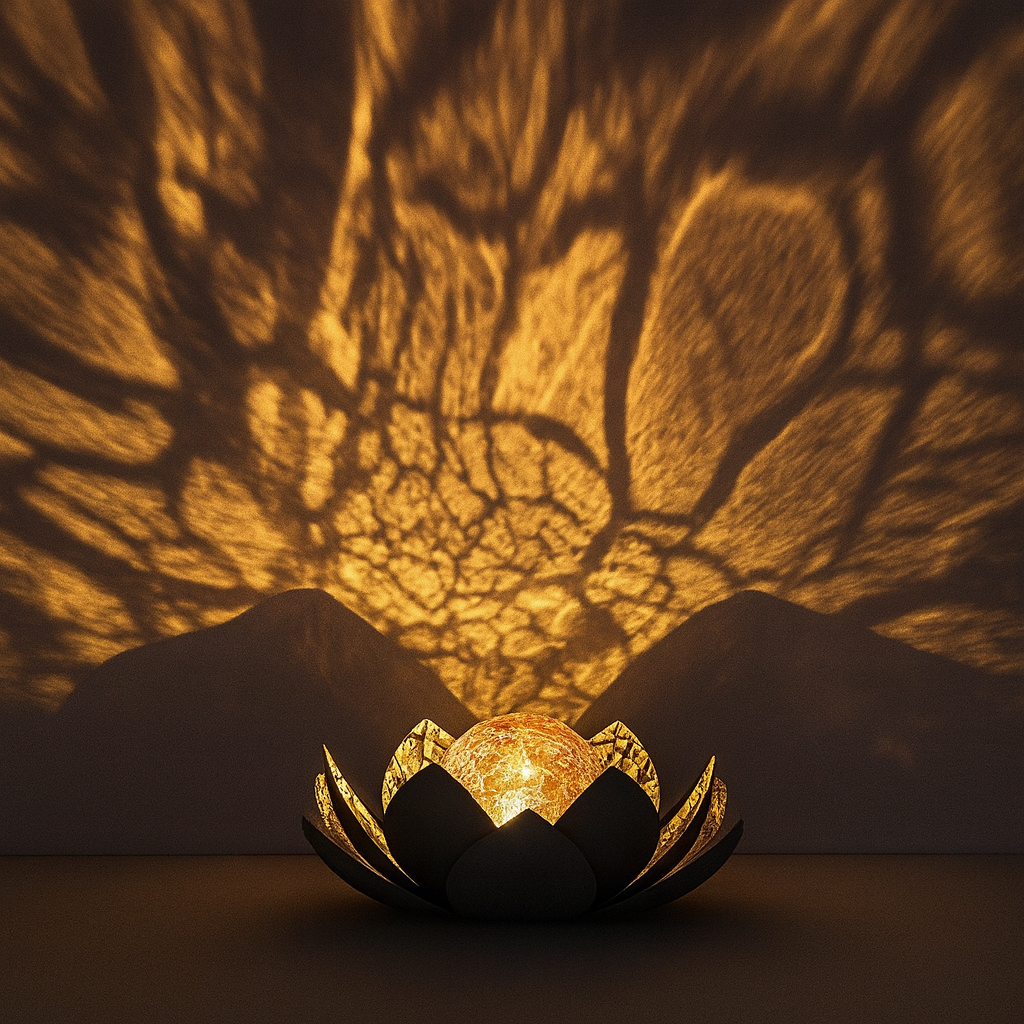 SET 2x Lampi Solare Lotus, Impermeabile IP44, Design Decorativ, Autonomie 8h, LED Chihlimbar