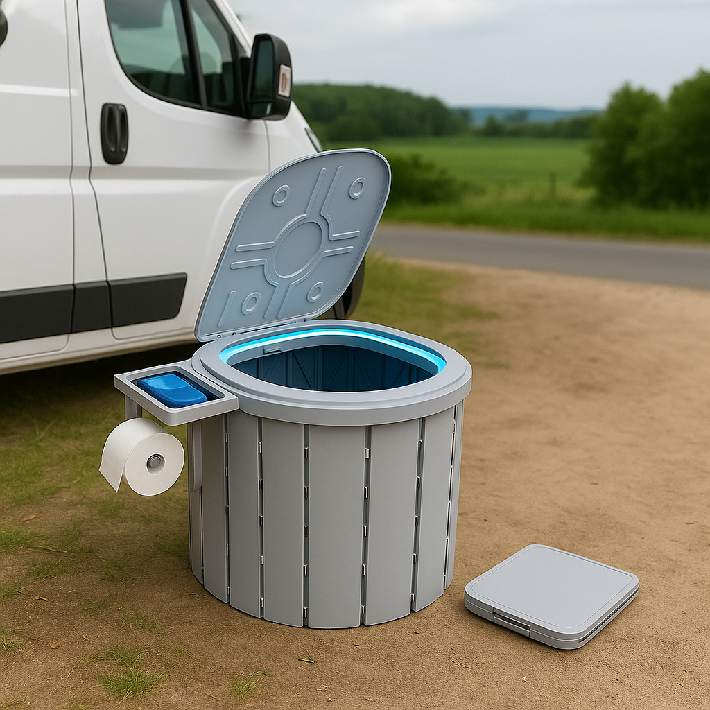 Toaleta Portabila Pliabila din ABS, Rezistenta 200 kg, Pentru Camping si Drumetii