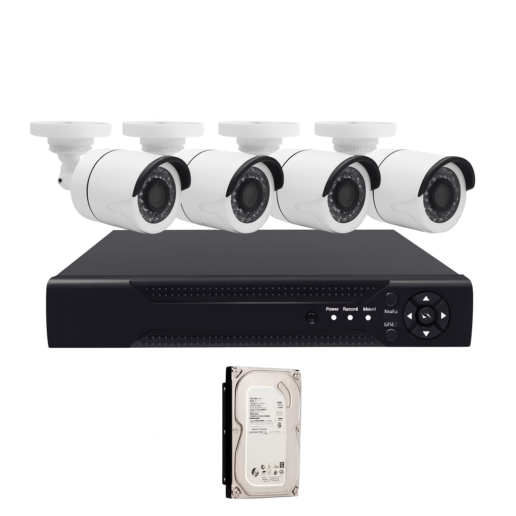 Sistem de Supraveghere Video Jortan, AHD CCTV 4 Camere + Hard Disk 500GB
