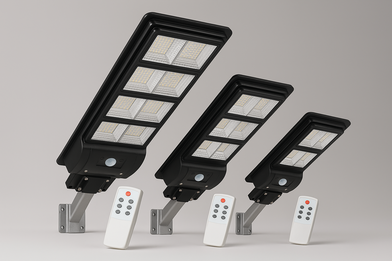 Lampa Solara Stradala 600W, cu Senzor de Lumina, Telecomanda si Picior Metalic