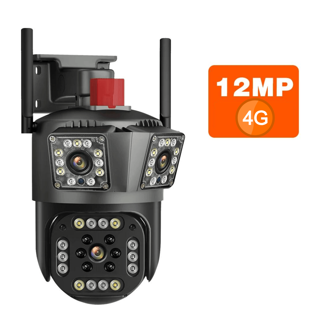 Camera Tripla 4G/LAN 6K 12MP, Zoom Digital 8X, AI Motion Detection, Night Vision, PTZ 355°/90°, IP66