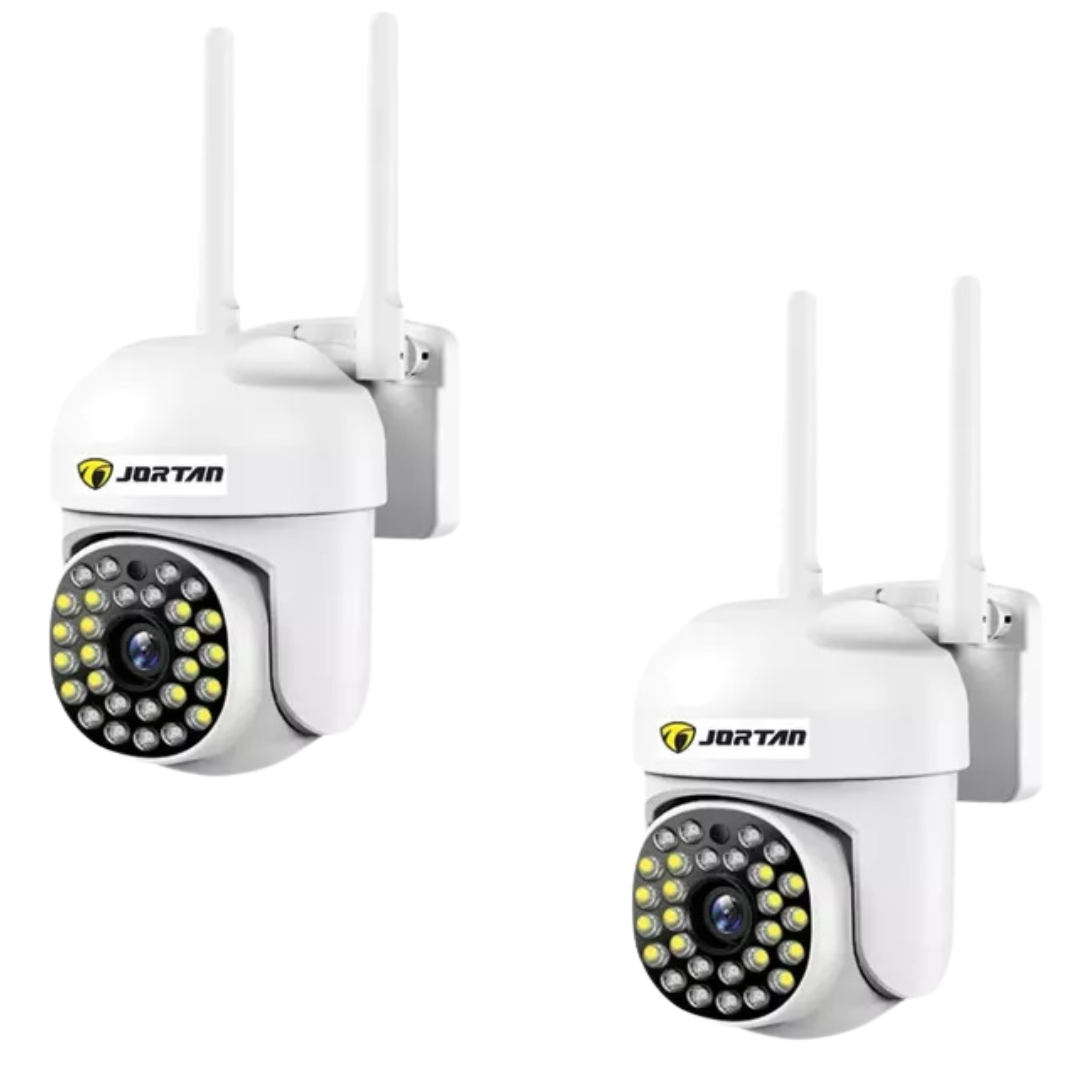 Set 2x Camera de Supraveghere, WiFi JT-8161QJ - 1080P, Alerta Human-ID cu LED-uri Active, Viziune Nocturna 30M