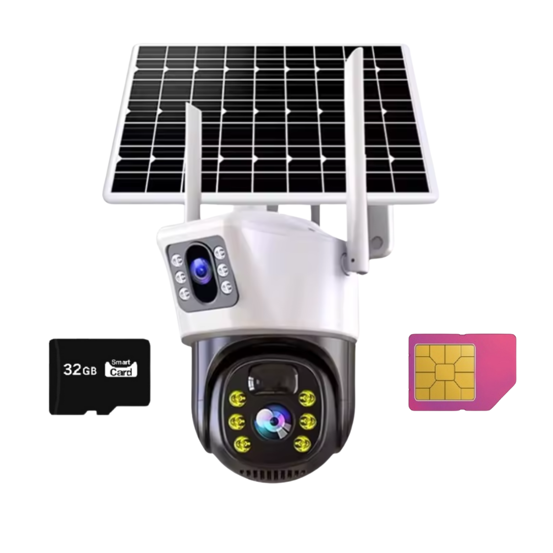 Camera de Supraveghere 4G Duala, 4K HD Rezolutie 6MP, Panou Solar si Vedere Nocturna, Card 32GB inclus